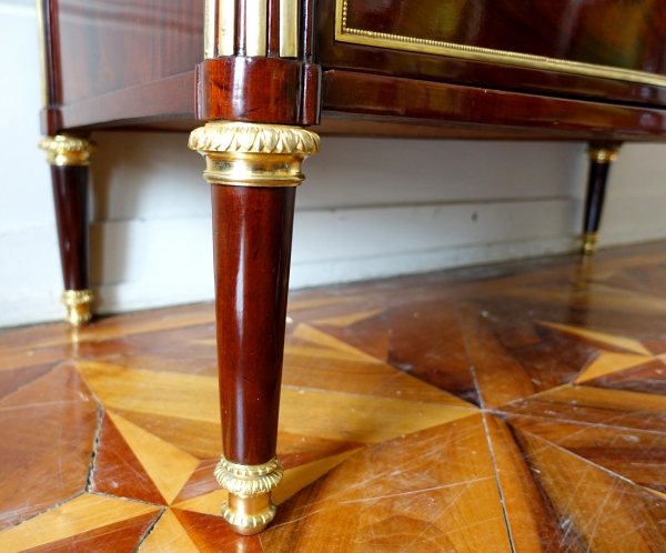 Stockel : Louis XVI mahogany & ormolu chest of drawers - late 18th century - stamped