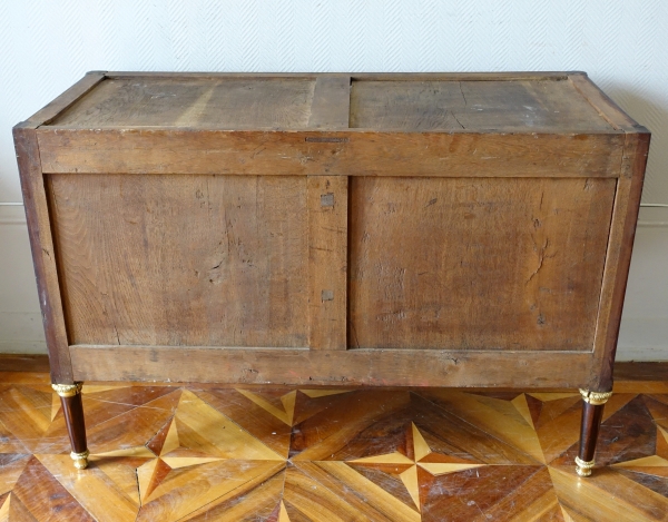 Stockel : Louis XVI mahogany & ormolu chest of drawers - late 18th century - stamped