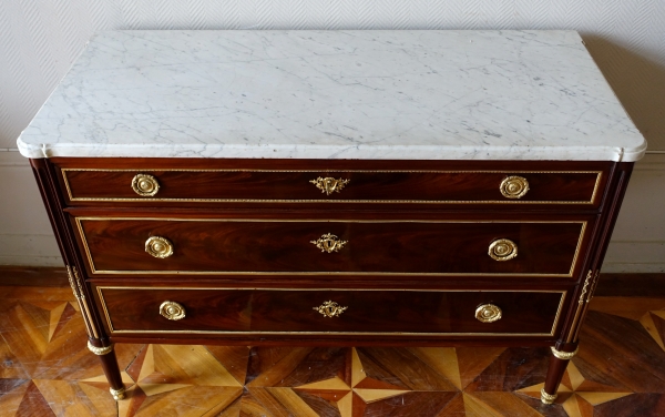 Stockel : Louis XVI mahogany & ormolu chest of drawers - late 18th century - stamped