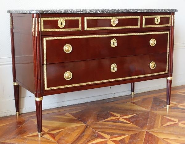 Large Louis XVI mahogany and ormolu chest of drawers attributed to Etienne Avril