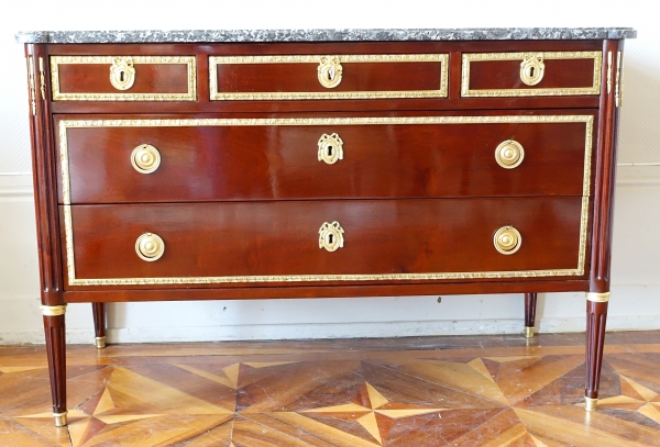 Large Louis XVI mahogany and ormolu chest of drawers attributed to Etienne Avril