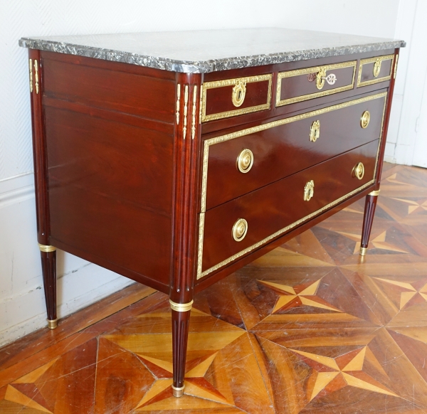Large Louis XVI mahogany and ormolu chest of drawers attributed to Etienne Avril