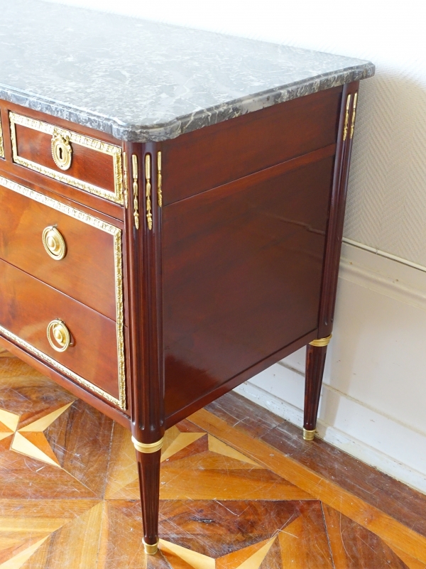 Large Louis XVI mahogany and ormolu chest of drawers attributed to Etienne Avril