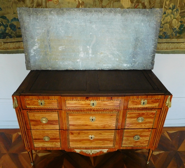 Jacques Bircklé : grande commode d'époque Louis XVI estampillée