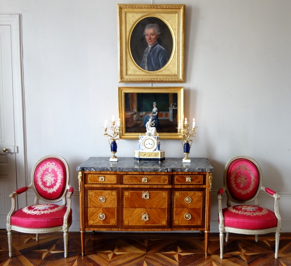 Louis XVI marquetry commode, 18th century - stamp of Pascal Coigniard