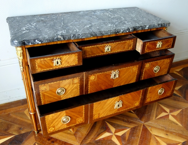 Louis XVI marquetry commode, 18th century - stamp of Pascal Coigniard