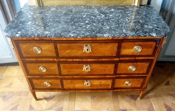 Claude Magnien : Louis XVI rosewood marquetry commode, 18th century circa 1780 - stamped