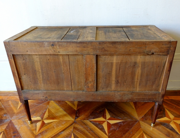 JB Vassou : commode d'époque Louis XVI, marqueterie de bois de rose & bronze doré - estampillée