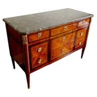 Louis XVI marquetry commode / chest of drawers stamped Vassou