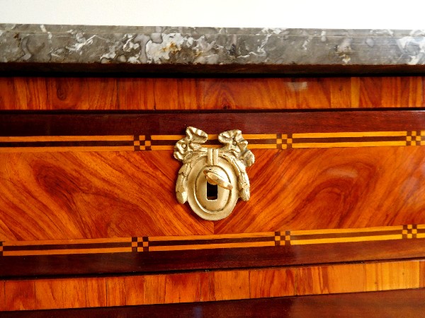 Louis XVI marquetry commode / chest of drawers stamped Vassou