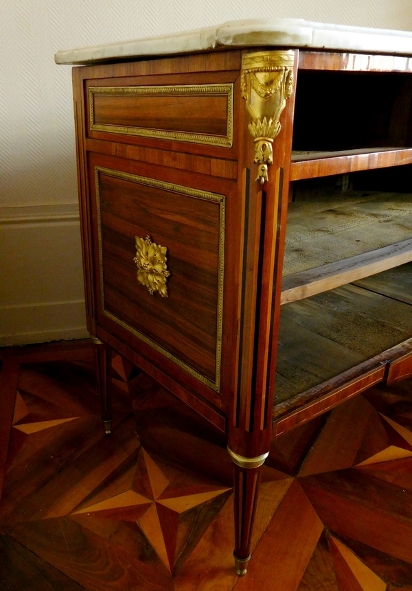 Louis XVI commode / chest of drawers, satin wood and ormolu, attributed to Jean Caumont (stamped)