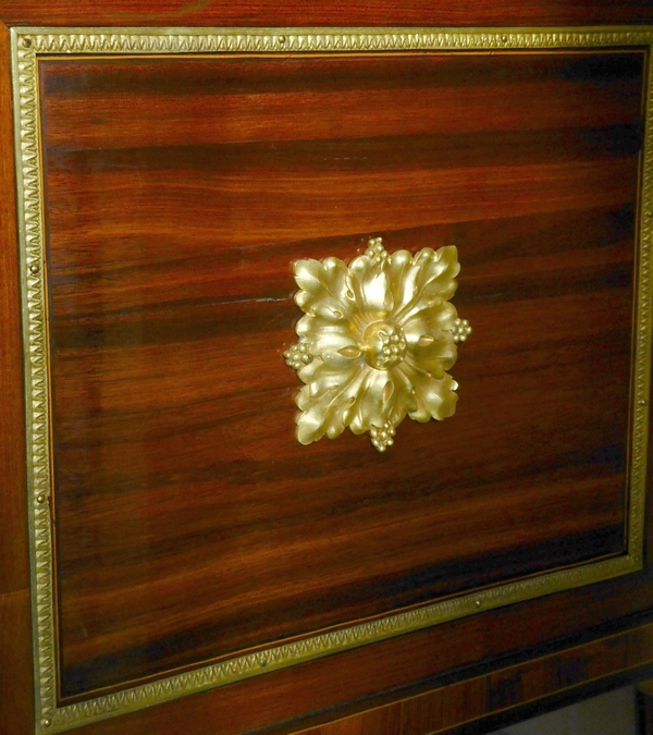 Louis XVI commode / chest of drawers, satin wood and ormolu, attributed to Jean Caumont (stamped)