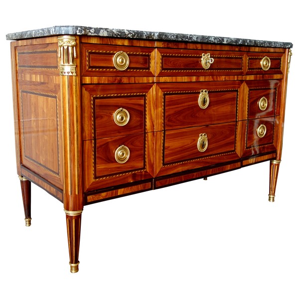 Louis XVI rosewood marquetry commode, 18th century circa 1780