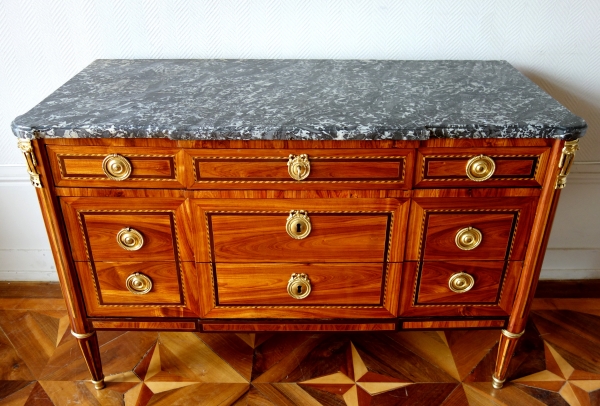 Louis XVI rosewood marquetry commode, 18th century circa 1780