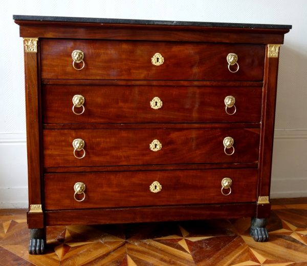 Early 19th century Consulate style mahogany and ormolu chest of drawers / commode