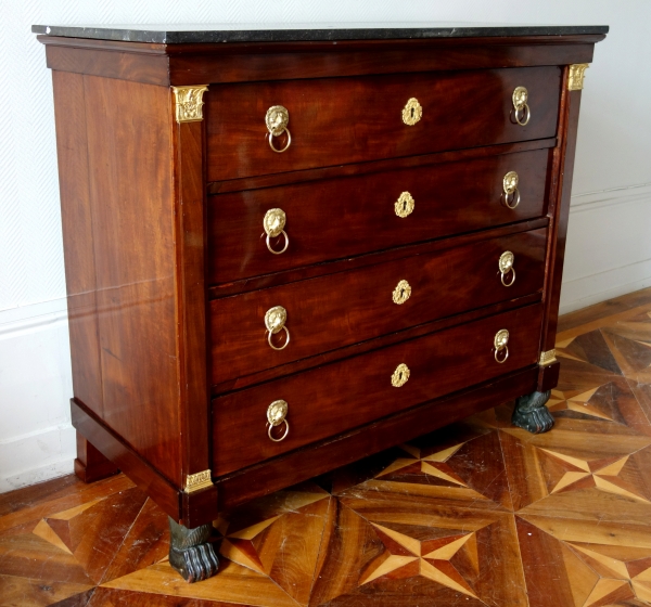 Early 19th century Consulate style mahogany and ormolu chest of drawers / commode