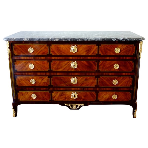 Pierre Antoine Veaux : large Louis XVI marquetry commode - stamped