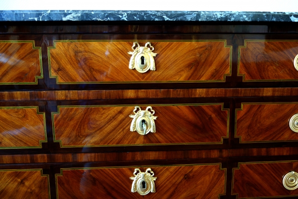 Pierre Antoine Veaux : large Louis XVI marquetry commode - stamped