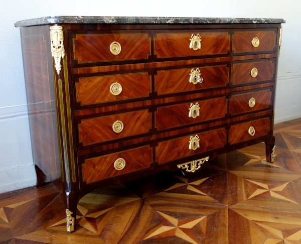 Pierre Antoine Veaux : large Louis XVI marquetry commode - stamped