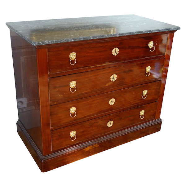 Early 19th century mahogany and ormolu commode / chest of drawers stamped Jeanselme