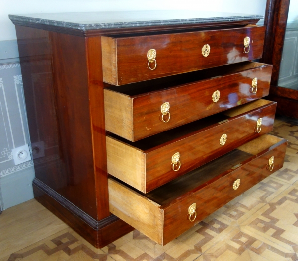 Early 19th century mahogany and ormolu commode / chest of drawers stamped Jeanselme