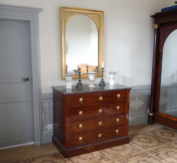 Early 19th century mahogany and ormolu commode / chest of drawers stamped Jeanselme