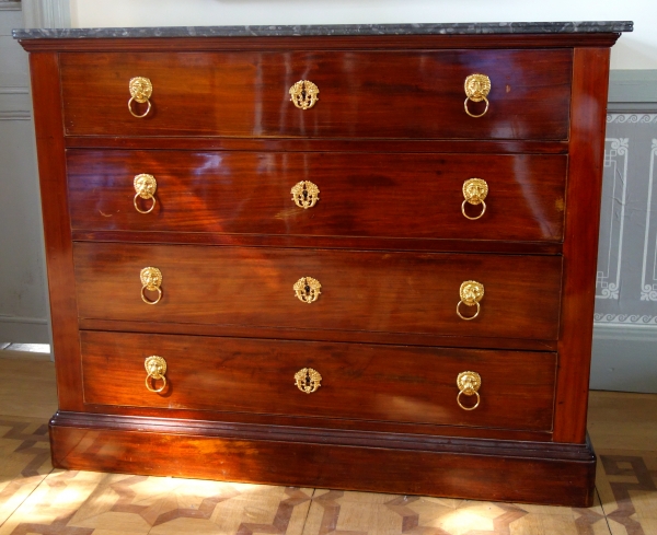 Early 19th century mahogany and ormolu commode / chest of drawers stamped Jeanselme