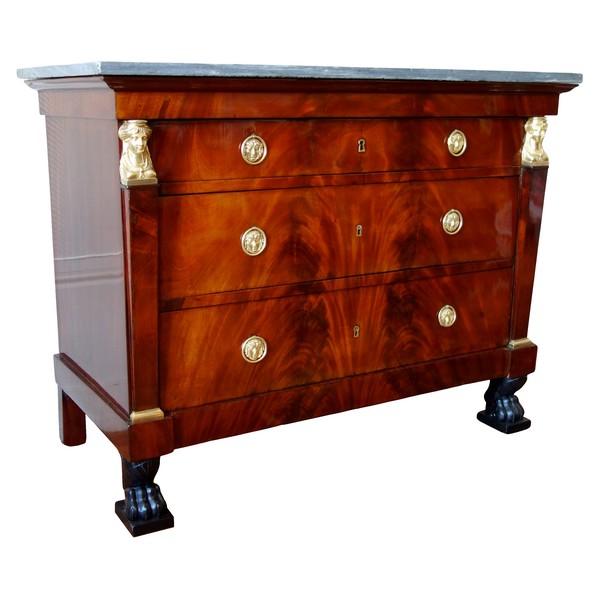 Mahogany and ormolu commode / chest of drawers, Consulate production circa 1800