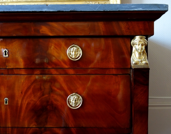 Mahogany and ormolu commode / chest of drawers, Consulate production circa 1800