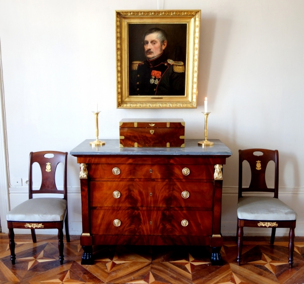 Mahogany and ormolu commode / chest of drawers, Consulate production circa 1800