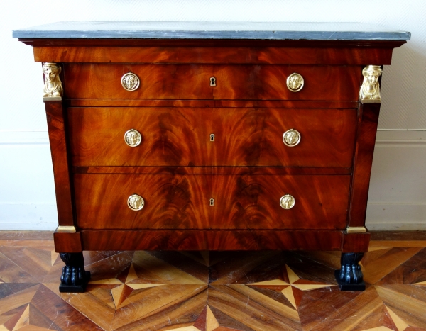 Mahogany and ormolu commode / chest of drawers, Consulate production circa 1800