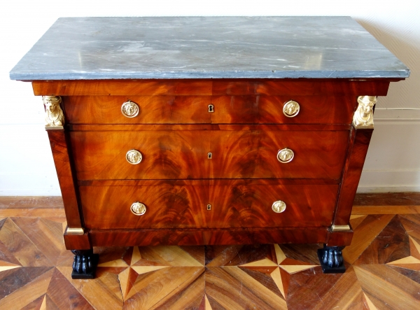 Mahogany and ormolu commode / chest of drawers, Consulate production circa 1800