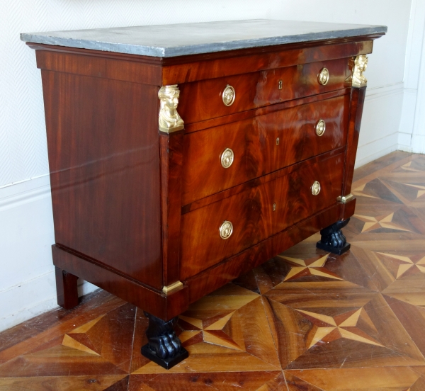 Mahogany and ormolu commode / chest of drawers, Consulate production circa 1800