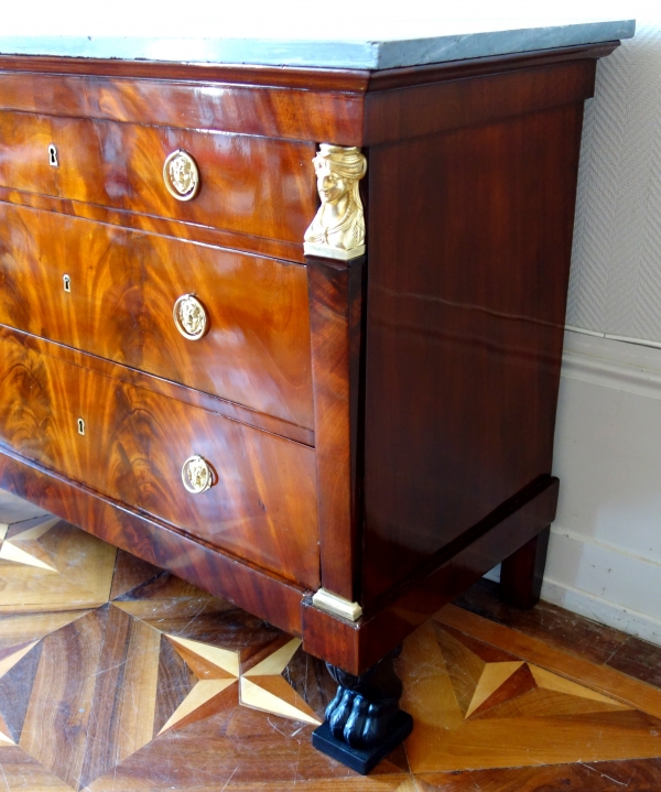 Mahogany and ormolu commode / chest of drawers, Consulate production circa 1800