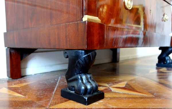 Mahogany and ormolu commode / chest of drawers, Consulate production circa 1800