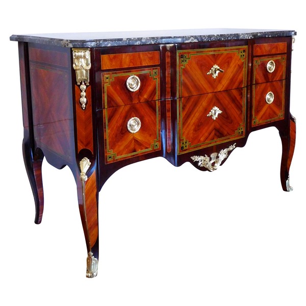 Martin Ohneberg : Transition marquetry commode circa 1775 - stamped