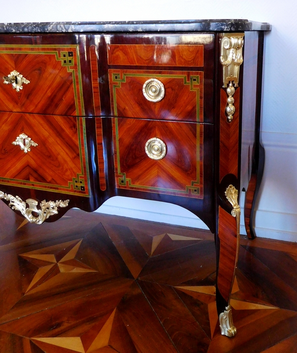 Martin Ohneberg : Transition marquetry commode circa 1775 - stamped