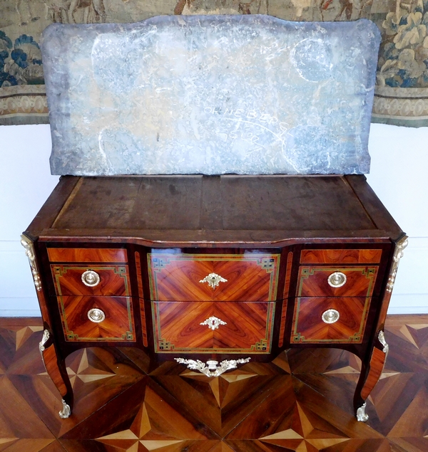 Martin Ohneberg : Transition marquetry commode circa 1775 - stamped