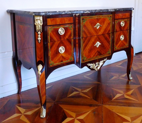 Martin Ohneberg : Transition marquetry commode circa 1775 - stamped