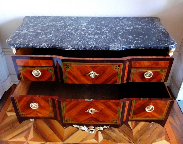 Martin Ohneberg : Transition marquetry commode circa 1775 - stamped