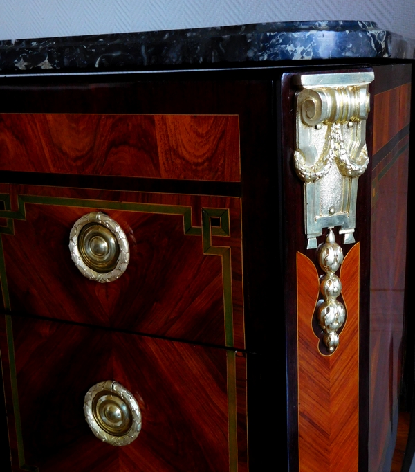 Martin Ohneberg : Transition marquetry commode circa 1775 - stamped