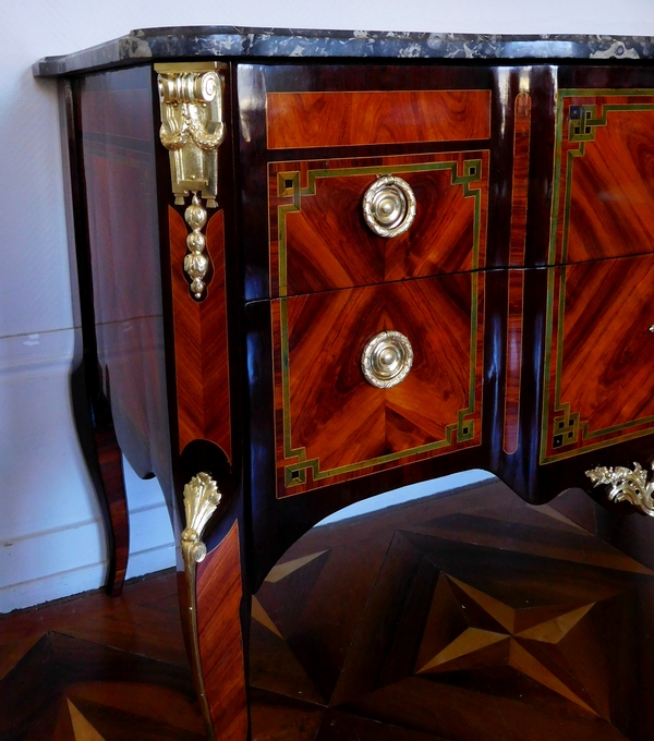 Martin Ohneberg : Transition marquetry commode circa 1775 - stamped