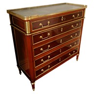 Mahogany writing desk - commode - chest of drawers, Louis XVI period (18th century)