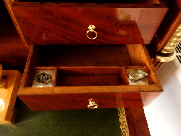 Mahogany writing desk - commode - chest of drawers, Louis XVI period (18th century)