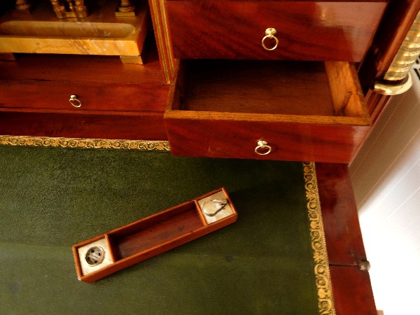 Mahogany writing desk - commode - chest of drawers, Louis XVI period (18th century)