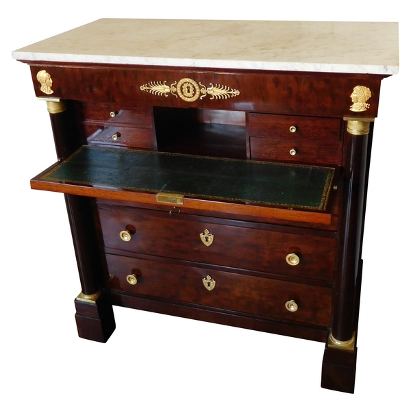 Molitor : Empire mahogany commode / secretary, circa 1810, stamped