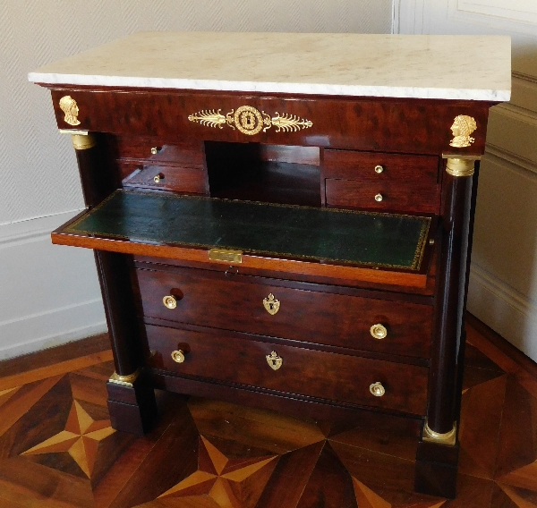 Molitor : Empire mahogany commode / secretary, circa 1810, stamped