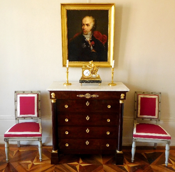 Molitor : Empire mahogany commode / secretary, circa 1810, stamped