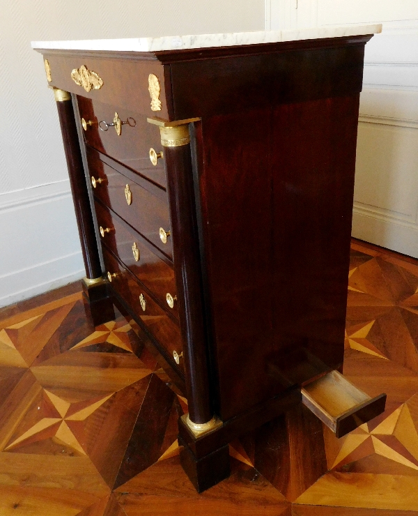 Molitor : Empire mahogany commode / secretary, circa 1810, stamped