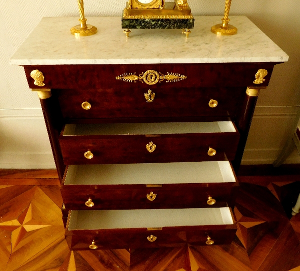 Molitor : Empire mahogany commode / secretary, circa 1810, stamped